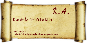 Kuchár Aletta névjegykártya